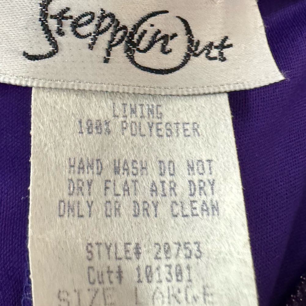 Vintage Purple Holographic Mesh Floral Midi Dress Y2K Size Large - Picture 8 of 11